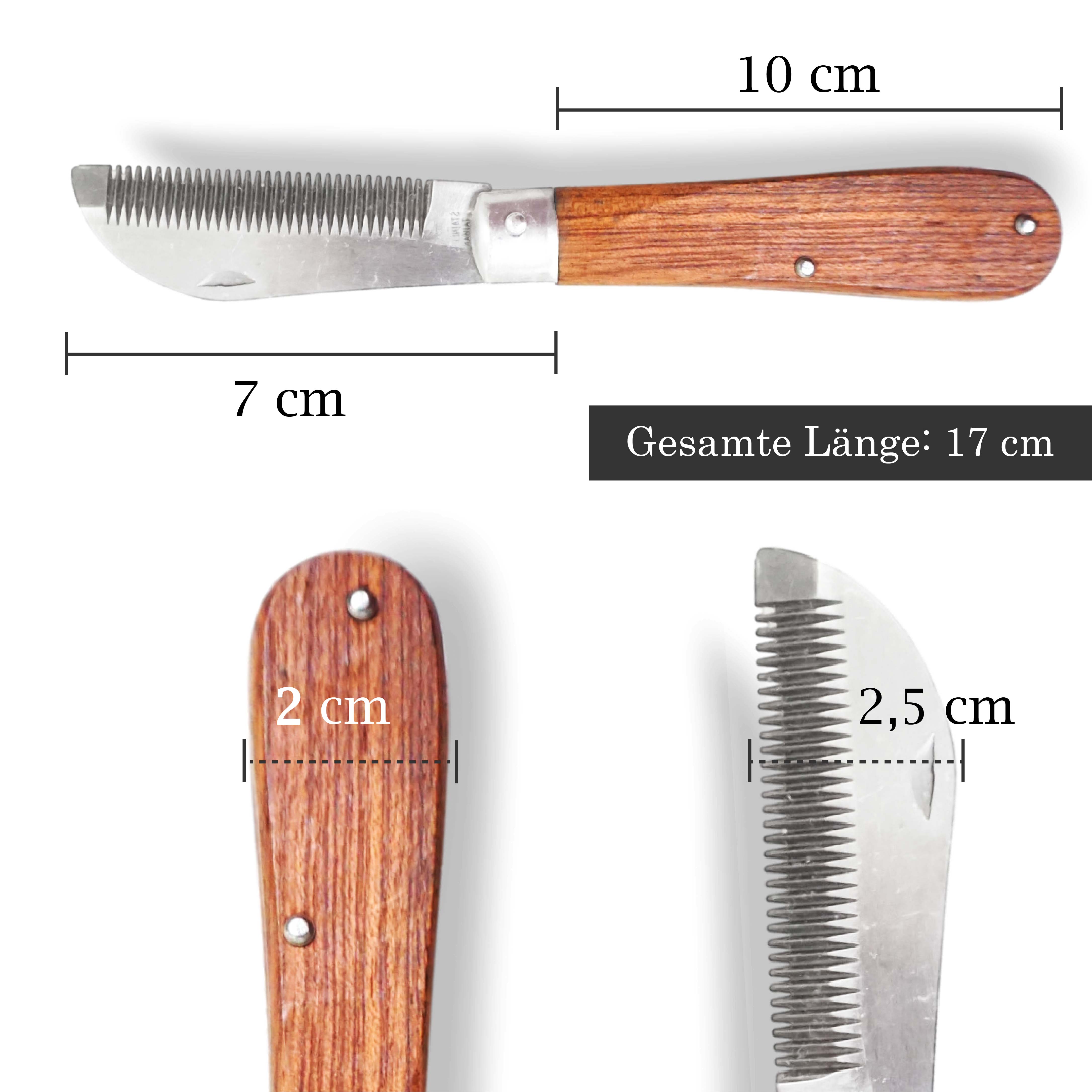 Mähnenverziehmesser Länge 18 cm, klappbar, Edelstahl